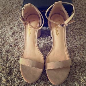 Lulus suede ankle strap heels